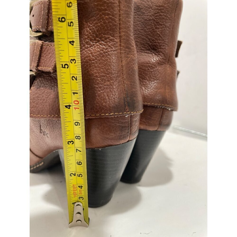 BOC BOOTS Concepts Traipse Brown Leather Ankle Boots, Size 7/38 Cuff Buckle SHO - Picture 4 of 8